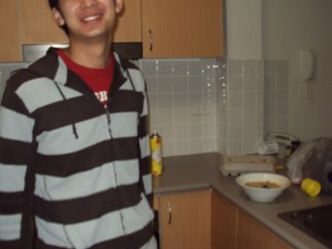 H cooking Menacing H in the kitchen